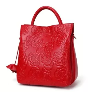 Flower Embossed Handbag for Women, Luxury Tote Bag, Large Capacity Satchel Purse - Picture 1 of 9