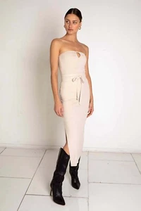 The Range Alloy Rib Drawcord Skirt Size Small Beige - Picture 1 of 5