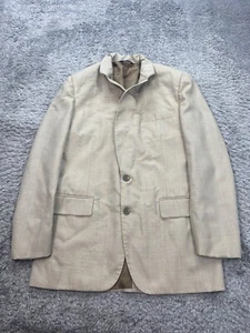 Cricketeer Blazer Mens 42R Beige Wool Tweed Sports Coat Career Jacket Vtg USA - Picture 1 of 11