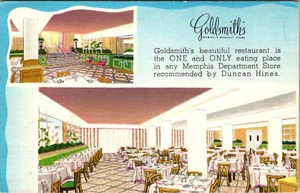 MEMPHIS, TENNESSEE - GOLDSCHMIED'S KAUFHAUS RESTAURANT - 1955 POSTKARTE - Bild 1 von 2