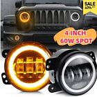 4 Inch Round LED Halo Fog Lights Angel Eyes DRL Lamp For Jeep Wrangler JK LJ JT Nissan Urvan