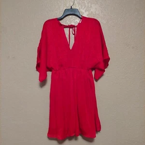 NWT Jodifl Tomato Red dolman sleeve mini dress Size Small - Picture 1 of 12