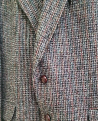 Blazer Harris Tweed De Colección Etiqueta Propia 100% Lana Escocesa Pura Gris Tonal Foto 1 de 4