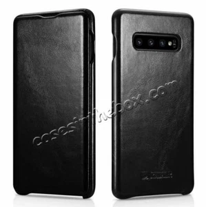 ICARER Vintage Genuine Leather Flip Case For Samsung Galaxy S9, S10 & S10 Plus - Picture 1 of 17