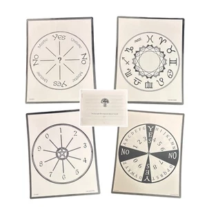 Pendulum Board Set of 4 with Guide – 10mil Laminated Divination kit with booklet - Picture 1 of 7