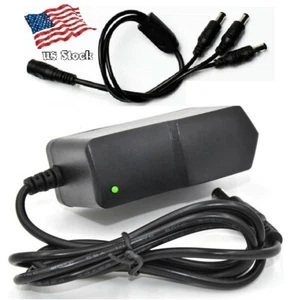 12V 1A 12W AC/DC Adapter Power Supply Home Electronic / LED + 1-to-3 Splitter - Picture 1 of 9
