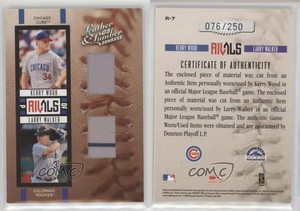 2005 Donruss Leather & Lumber Rivals Jersey /250 Kerry Wood Larry Walker HOF