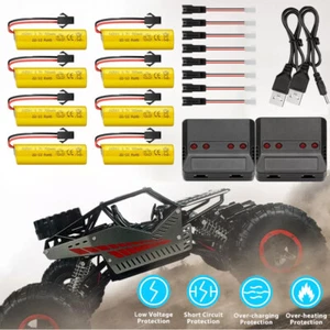8pcs 3.7V 700mAh 1S Li-Ion Battery 4-en-1 Cargador USB para WLtoys RC Coche Barco - Imagen 1 de 8