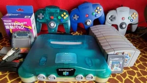 Nintendo 64 klarblaue Konsole N64 Wahl Original Controller-Kabel REGION KOSTENLOS - Bild 1 von 8