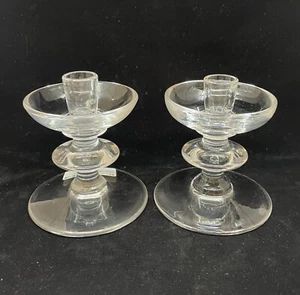 Signed Val St. Lambert  State Plain Crystal Candlestick - Picture 1 of 3