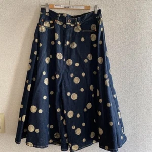 Kapital Women's Denim Culottes Skirt Bottoms Pants Ladies Polka Dots Blue Japan - Picture 1 of 5