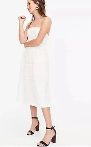 New J Crew Collection Strapless Mixed Lace Dress Sz 2 Ivory - Picture 1 of 12