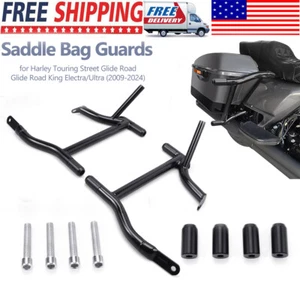 Rear Saddlebag Support Guards Rails For Harley Touring Street Road Glide 09-2024 - Picture 1 of 12