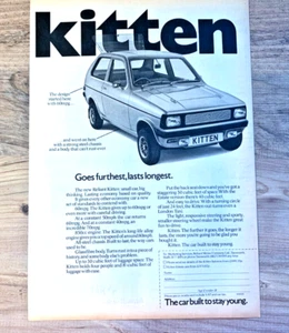 RELIANT KITTEN 1970s - FRAMEABLE COLLECTIBLE ORIGINAL CLASSIC CAR ADVERT - Picture 1 of 3