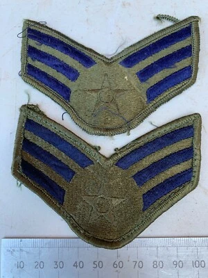 Pair of United States Air Force Rank Chevrons Olive Green -- Senior Airmen - Image 1 of 4