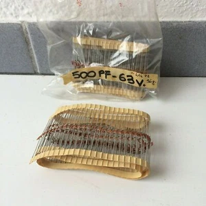 LOTTO 414 PZ CONDENSATORI CERAMICI ASSIALI 500 pF 63 V 2x2x1 mm - Picture 1 of 3