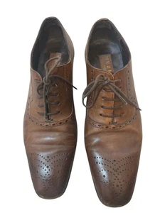 MEZLAN Johson Size 7 M Men’s Tan Brown Leather Lace Up Oxford Dress Shoes - Picture 1 of 11