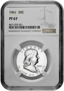 1961 50C Proof Silver Franklin Half Dollar NGC Graded PF 67 in New Holder - Picture 1 of 2
