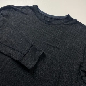 prAna Curved Hem Long Sleeve Shirt Mens XL Graphite Tee Stretch Waffle Active T - Picture 1 of 11