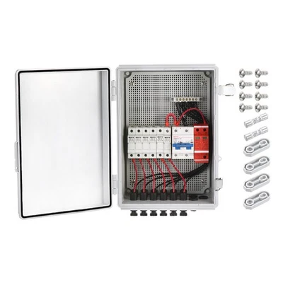 6 String Metal Solar Combiner Box PV Combiner Box With15A Rated Current Fuse - image 1 of 4