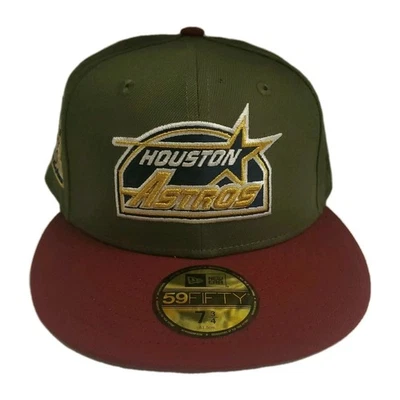 Houston Astros NEW ERA HAT CLUB Script Logo Earth Maroon Fitted Hat 7 3/4 NEW - Image 1 of 3