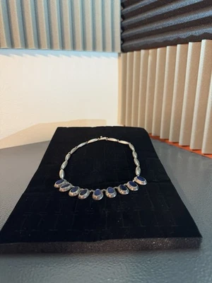 Taxco Mexico 925 Sterling Silver Lapis Lazuli 16 Inch Necklace VINTAGE STAMPED - Image 1 of 4