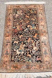 C23S13- Teppich mit Seide Maße 127x76 cm Gewicht 2 kg - Picture 1 of 12
