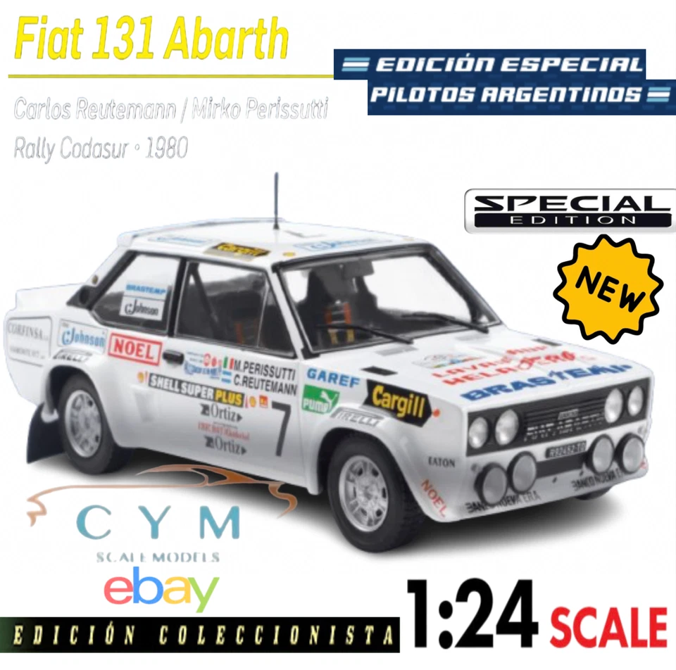 Fiat 131 Abarth - Rallye de Argentina, 1980 - Carlos Reutemann (Escala 1:24) New - Imagen 1 de 4