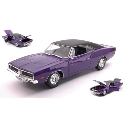 DODGE CHARGER R/T 1969 PURPLE 1:18 Maisto Auto Stradali Modellino Nuovo - Immagine 1 di 4