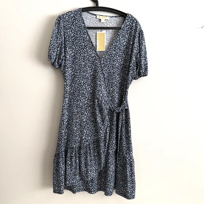 Nuevo con etiquetas Vestido Michael Kors Para Mujer Azul Talla Grande Envolvente de Hadas Caprichoso Cottagecore Foto 1 de 4