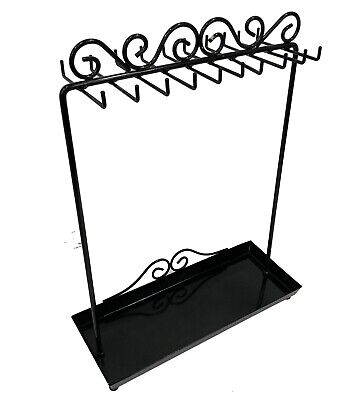 Black Metal Necklace/Bracelets Display Stand, Jewelry Organizer Rack - 20 Hooks • 30$