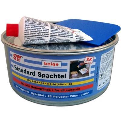 1 kg STC Füllspachtel Standard Spachtel Spachtelmasse Auto + Härter + Spachtel - Bild 1 von 4