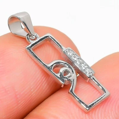 Colgante símbolo musical plata esterlina 925 piedras preciosas de topacio blanco regalo de Navidad Foto 1 de 4