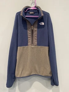 North Face Teen Glacier Full-zip Summit Blue & Grey Fleece Jacket, XL 14/15 - Picture 1 of 4