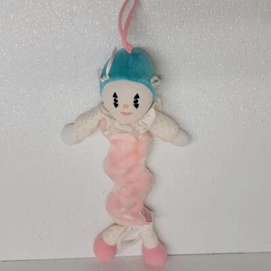 Vintage Dakin Pink Blue Clown Crib Pull Down Baby Toy Plush Musical 1987 Works! - Picture 1 of 15