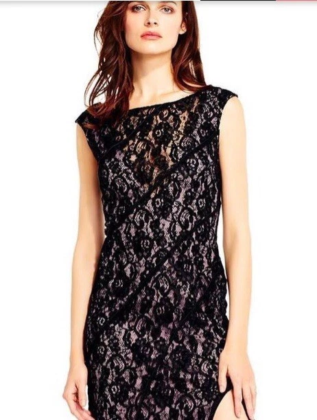 Aidan Mattox - MD1E201455 иллюзия v-образным вырезом цветочный кружева вечернее платье - Изображение 1 из 4