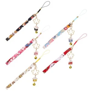 Rope Anti-lost Lanyard Lucky Cat Bell Sakura Phone Lanyard Phone Strap Lanyard - Picture 1 of 17