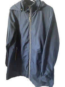 Women's Geox Nayomi Respira Jacket Light Weight With Hood Navy Rrp US200 Sz US12 - Picture 1 of 21