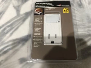 LED Nachtlicht & Buchse Kupferkabel TR7735W-K automatisches Ein/Aus ~ weiß NEU - Bild 1 von 3