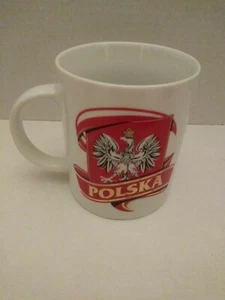 Tasse à café Polska Poland avec aigle polonais blanc rouge or - Photo 1/6