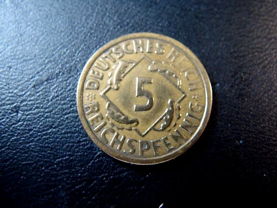 1926A GERMANY 5 REICHPFENNIG DEUTSCHES REICH WHEAT EARS  #B - Image 1 of 2