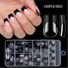 120Pcs/Box Short Square Nails Tips Full Cover Clear French False Nail Extension*