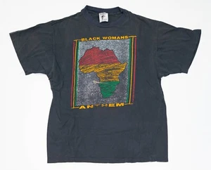Vintage African American Black History T Shirt Adult XL Black Faded Women Pride - Picture 1 of 15