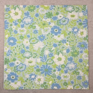 Vintage Wallpaper Sample Sheet 70s Retro Green Blue Floral Cottagecore Crafting - Picture 1 of 7