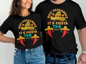 Holy Guacamole It's Fiesta Time Fun Celebration Unisex Jersey Short Sleeve Tee - Picture 1 of 21