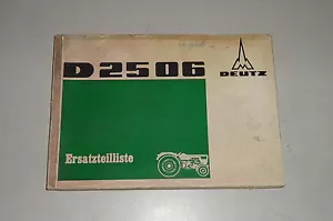 Teilekatalog / Ersatzteilliste Deutz Diesel Schlepper D2506 - Stand 02/1968 - Bild 1 von 1