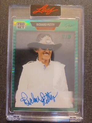 2023 Leaf Pro Set Pure 1989 Autograph Auto GREEN 17/25 Richard Petty King Nascar - Image 1 of 2