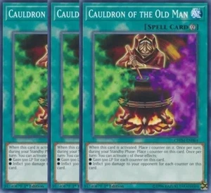 Yugioh Cauldron of the Old Man x 3 - 1st Edition NM - Plus Free Holographic Card - Picture 1 of 1