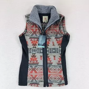 NEW Royal Robbins Vest Womens Extra Small Grey Inca Jacquard Southwestern Zip Up - Picture 1 of 12
