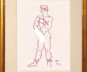 Jean Cocteau Drawing Nude Male Gay French Portrait salors navy marins - Picture 1 of 2
